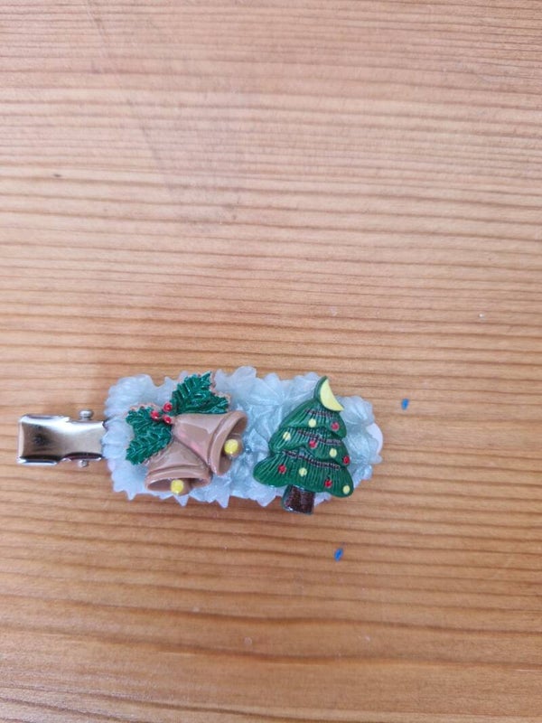 Haarspeltjes licht blauw kerst