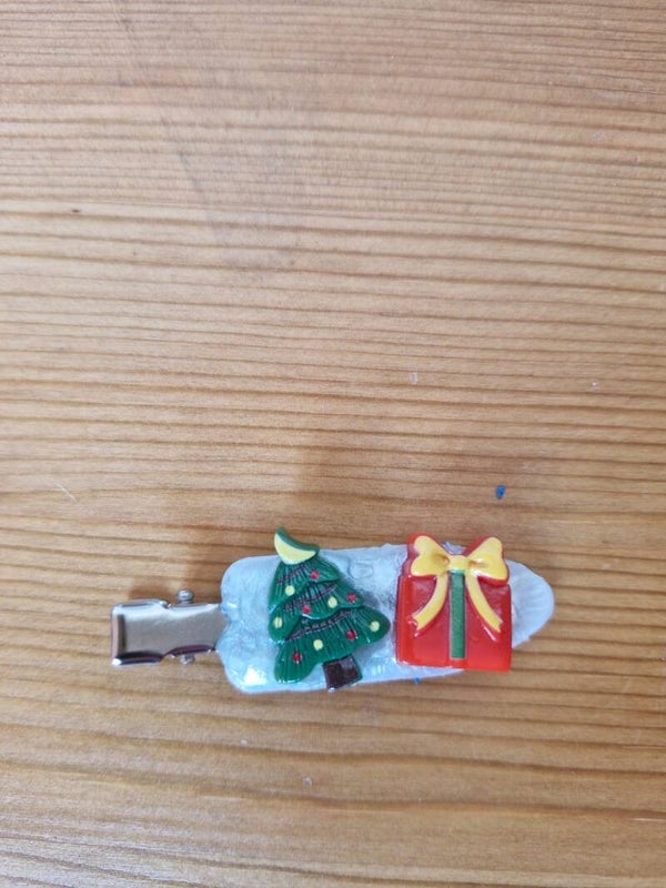 Haarspeltjes licht blauw kerst