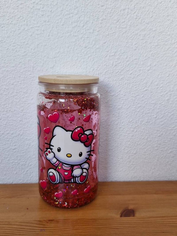 Hello Kitty glitter beker