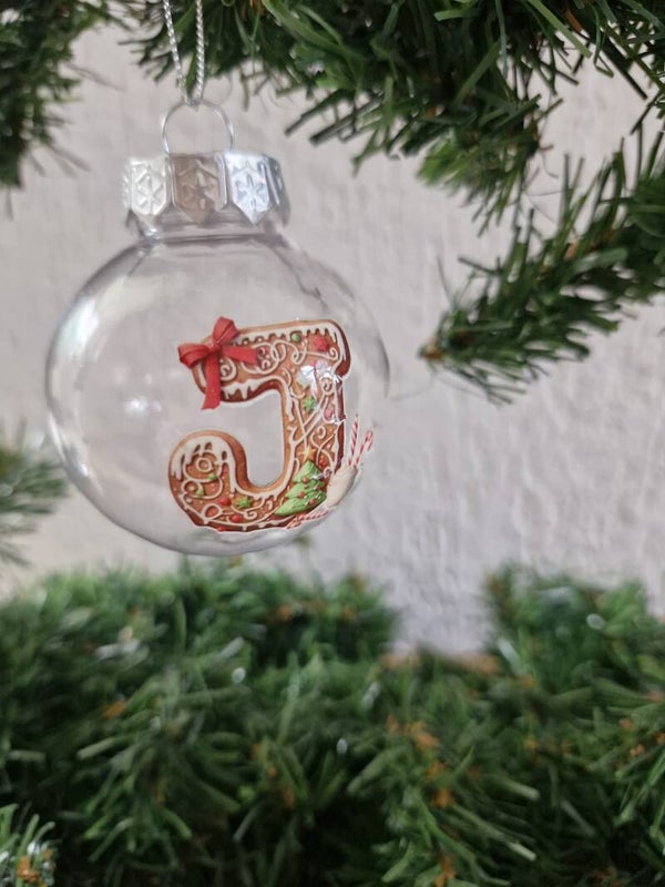 Kerstbal met letter J
