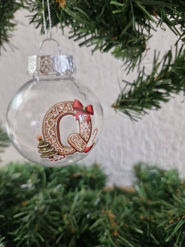 Kerstbal met letter Q
