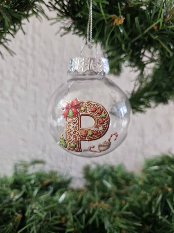 Kerstbal met letter P