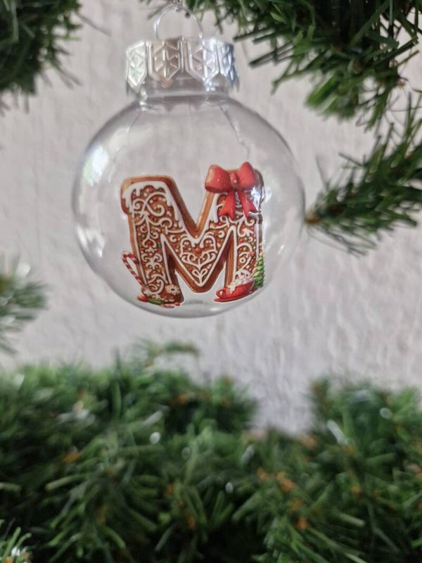 Kerstbal met letter M