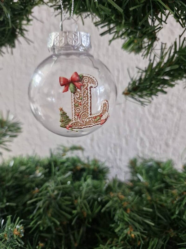 Kerstbal met letter L