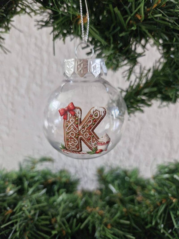 Kerstbal met letter K