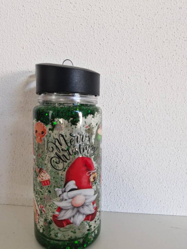 kerst glitter beker