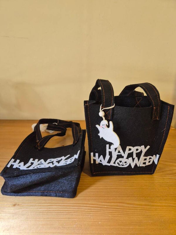 Halloween - cadeauzak zwart 15x15x6