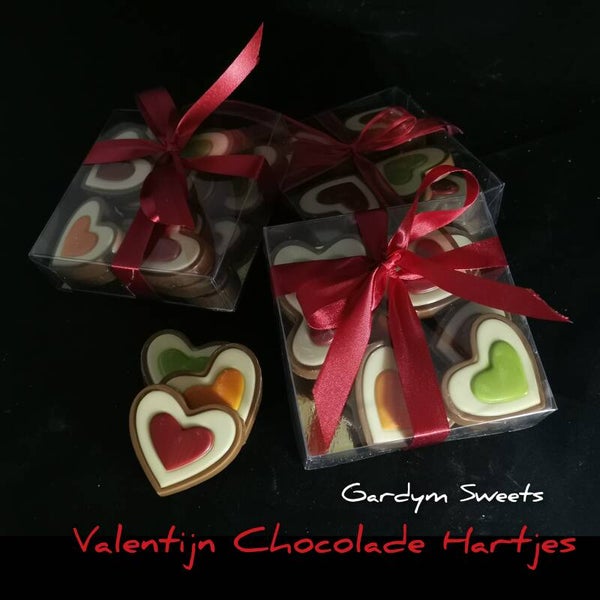Chocolade hartjes - doosje