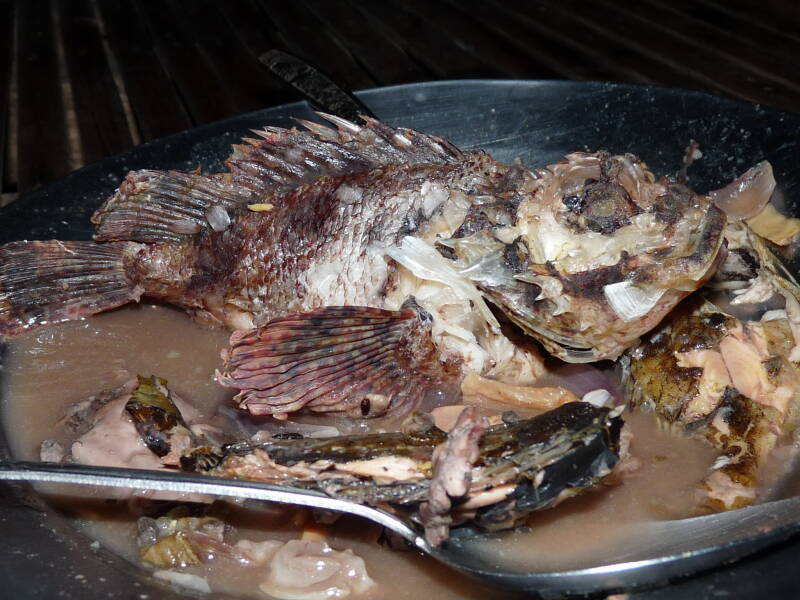 Puffer fish dish cooked by the locals of Bolinao, Pangasinan. Photo by Amrey Boquiren of Amrey’s Kitchen™, Kina Amapola™, and Pawntee’s Grub™.