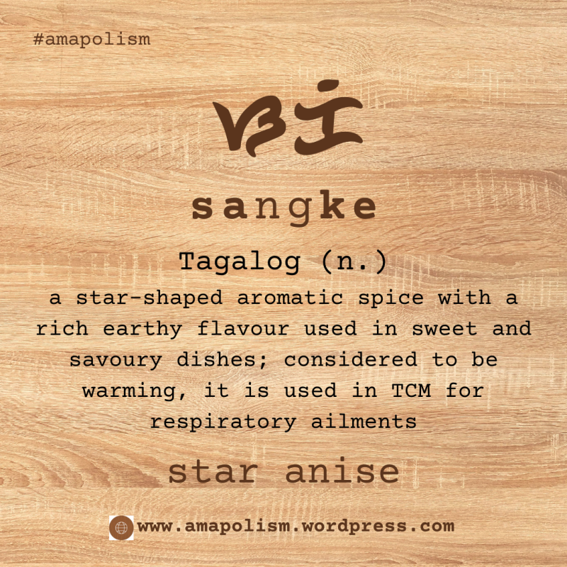 Star Anise is Sangke. amapolism Katutubo 101 pre-colonial baybayin cards Filipino English vocabulary by Amrey Boquiren.