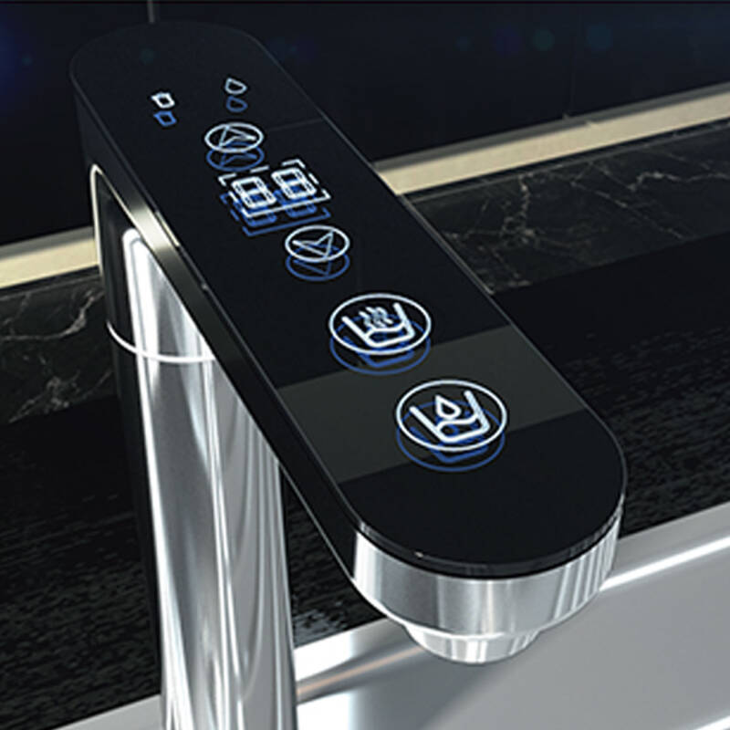 High-quality faucet, stainless steel, smart, digital, tankless hot and cold water, high flow for RO filters.