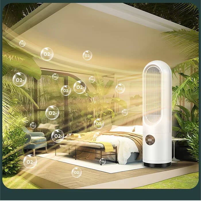 Portable PTC ceramic heater with 3 speeds, overheat protection, 110V/600-800W, remote control. Customizable.