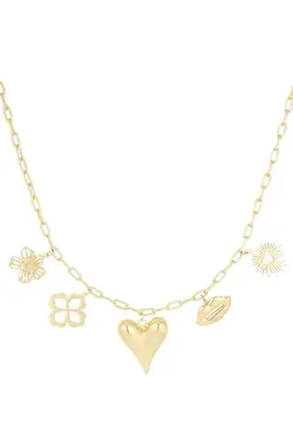 Bedelketting goud met hart