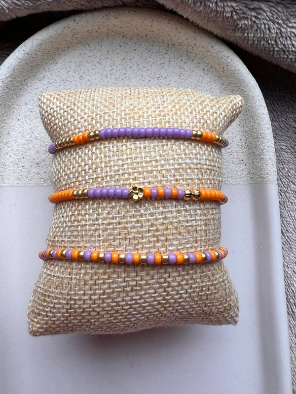 Dames set armbanden Happy Colors goud  (Elastisch)