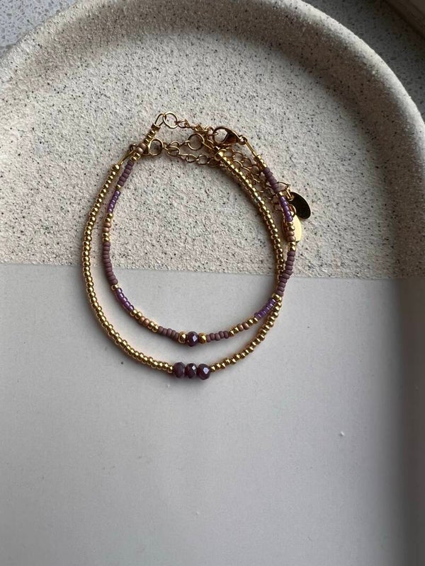 Setje dames armbanden Purple