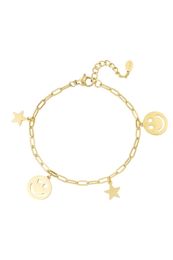 Bedelarmband goud Happy Night