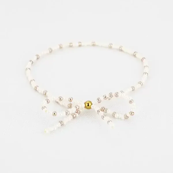 Armband kralen bow - wit