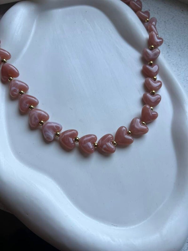 Ketting old pink love