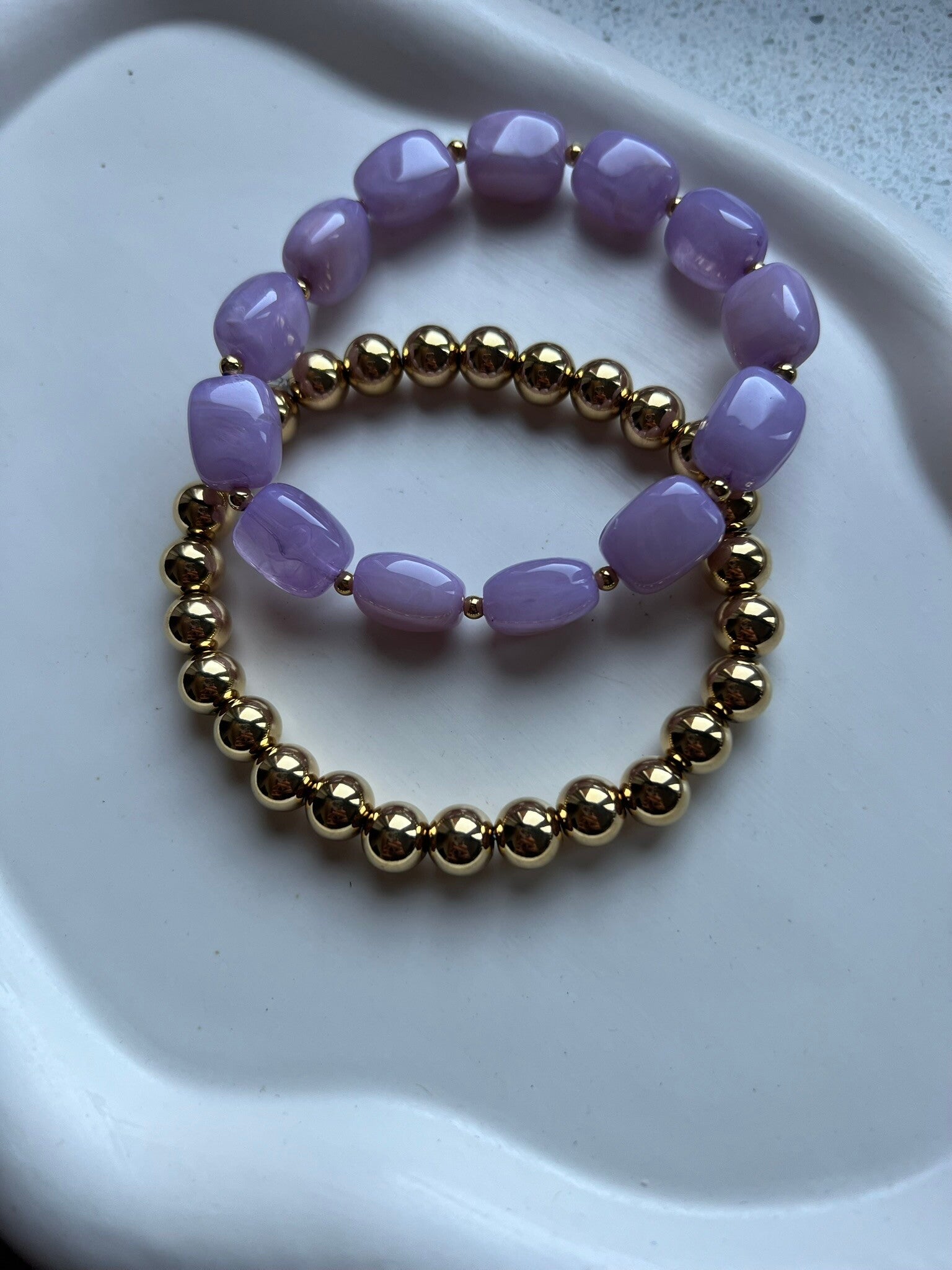 Armbanden set lila gold