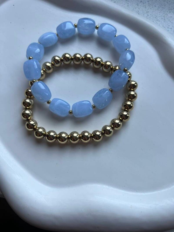 Armbanden set blue gold