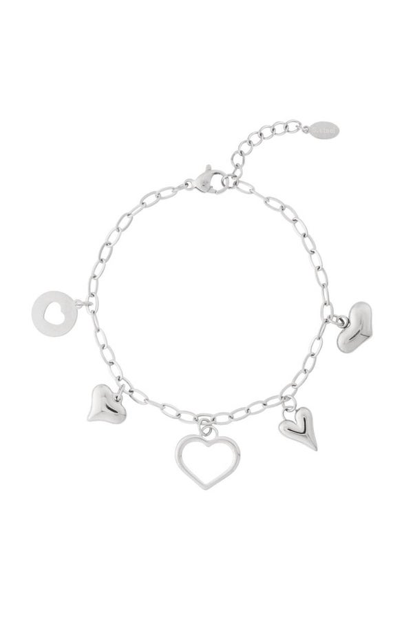 Armband Lovely hearts zilver
