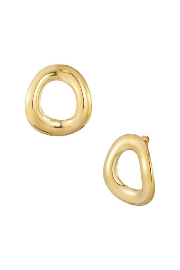Oorbellen Organic hoops goud