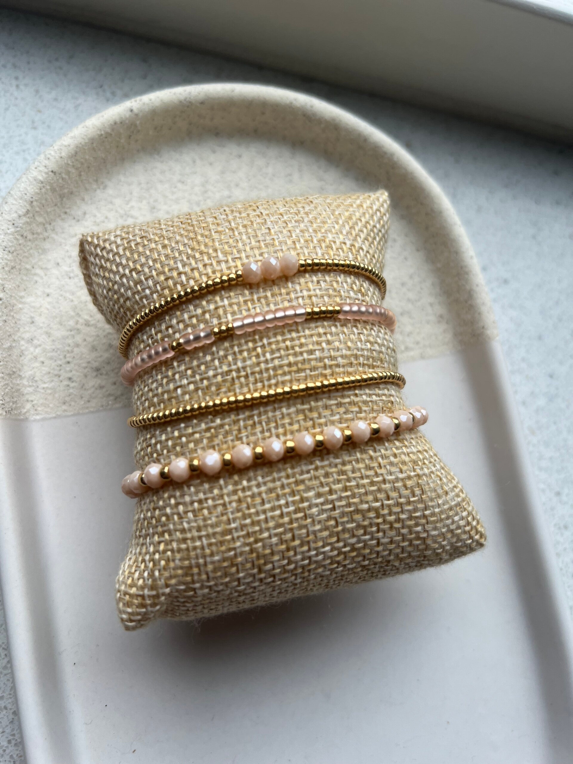 Armbanden set lovely pink (elastisch)