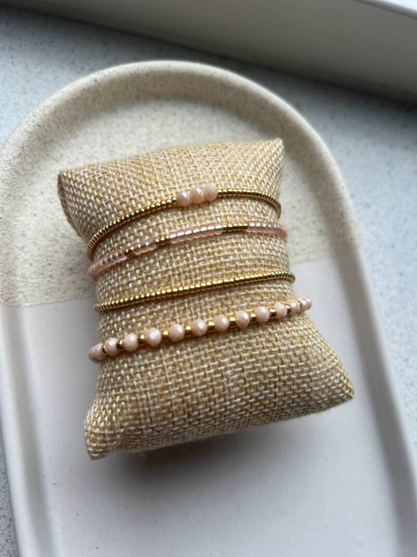 Armbanden set lovely pink (elastisch)