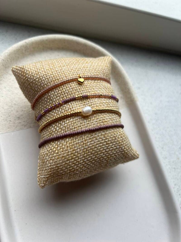 Armbanden set soft purple (elastisch)