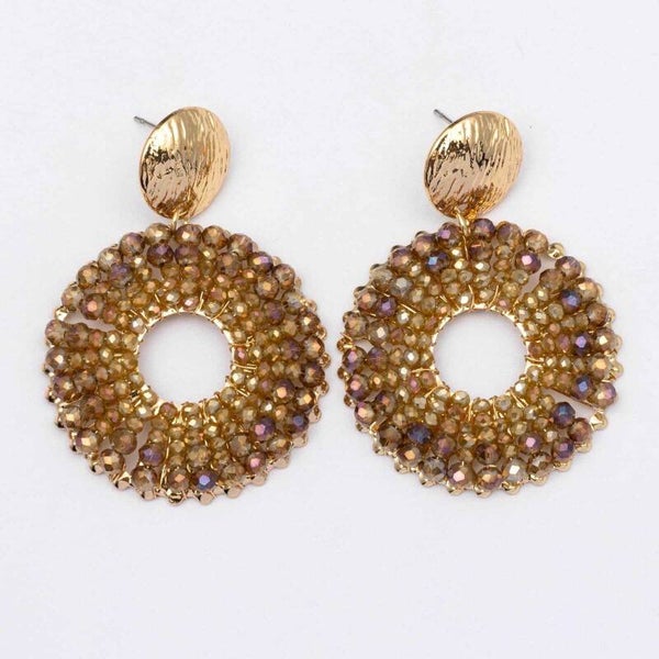 Oorbellen Fay bruin-  goud