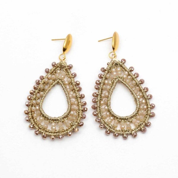 Oorbellen Iris Taupe/beige goud