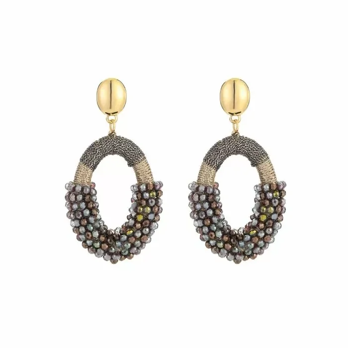 Oorbellen Lovely taupe goud