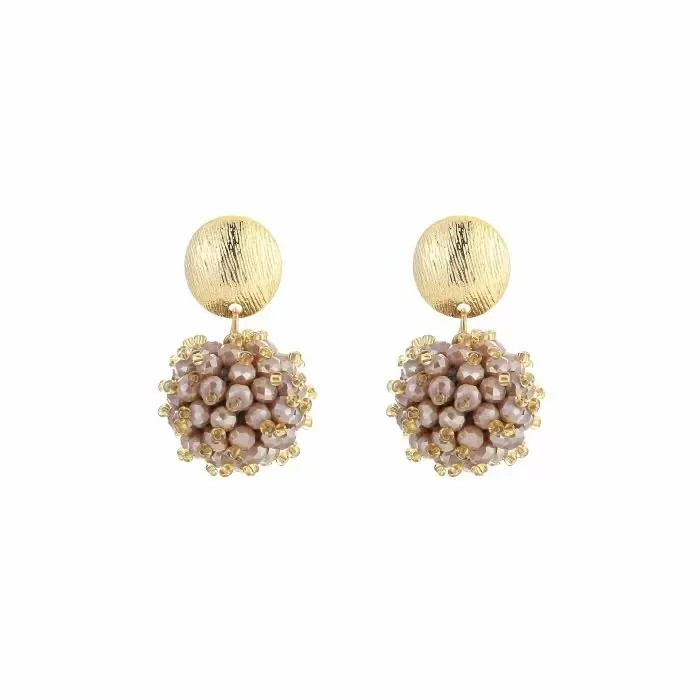 Oorbellen global beads goud