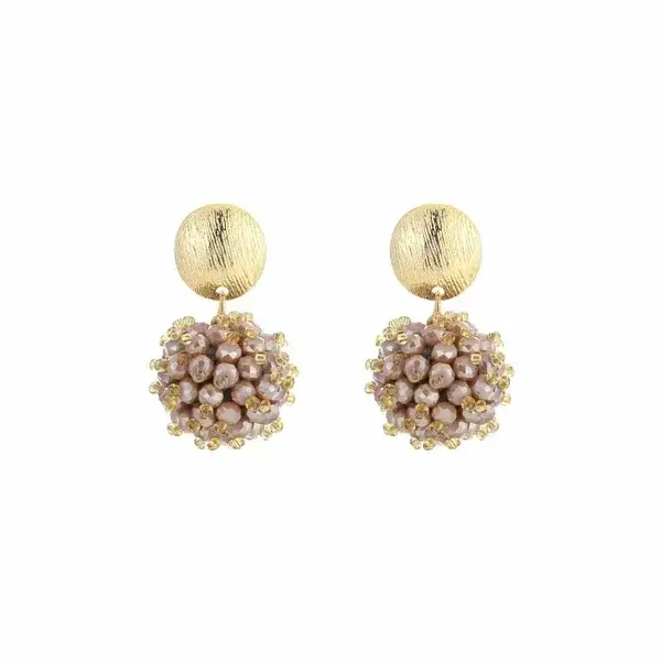 Oorbellen global beads goud