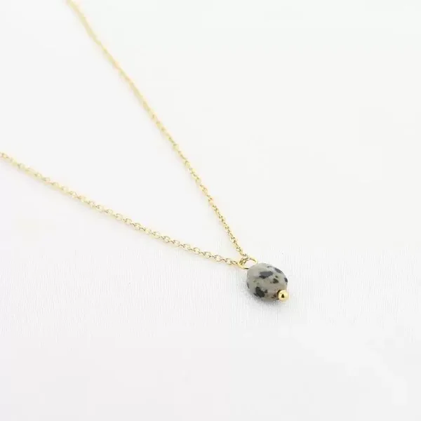 Ketting natuursteen spots goud