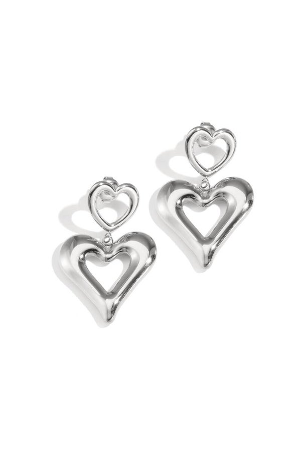 Oorbellen double love zilver