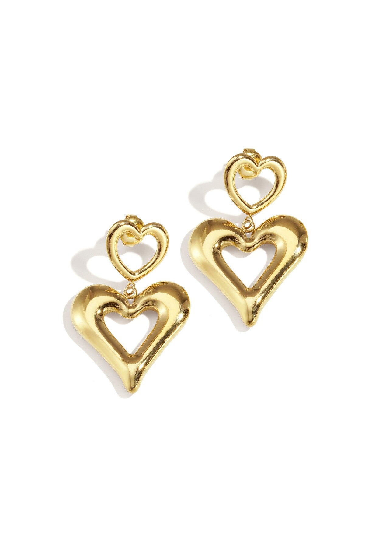 Oorbellen double love goud