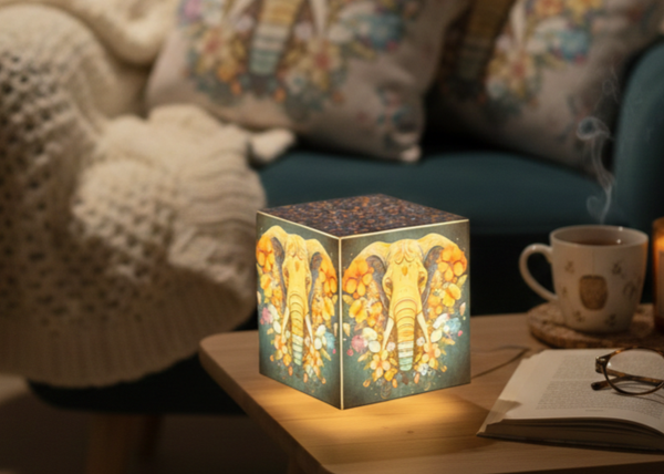 Lampe d'ambiance "Éléphant fond noir"