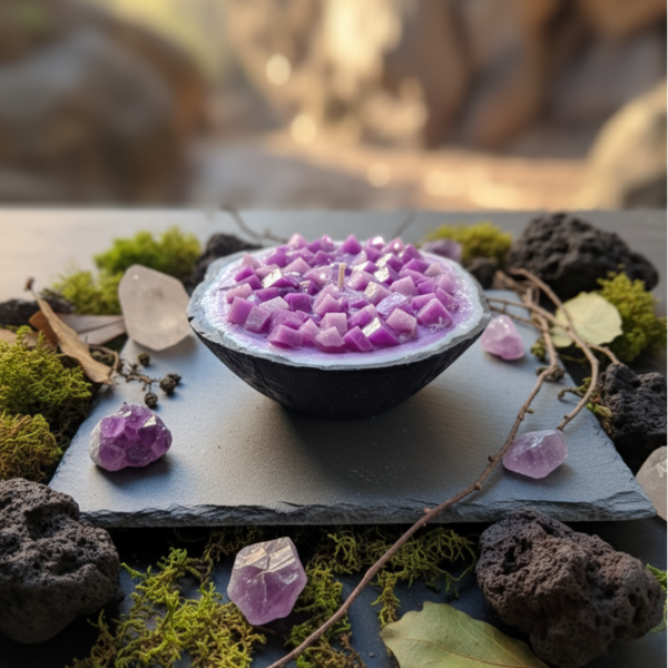 Bougie végétale forme "Géode"