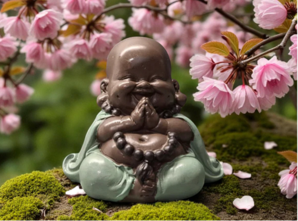 Statue Mini Bouddha Rieur "Méditation"