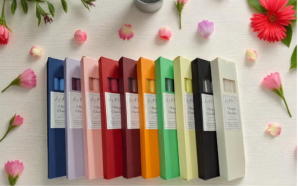 Boîte de 3 bougies chandelles 100% végétales