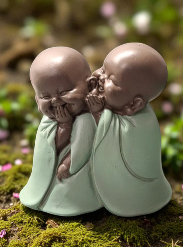 Statue 2 Bonzes Chuchoteurs