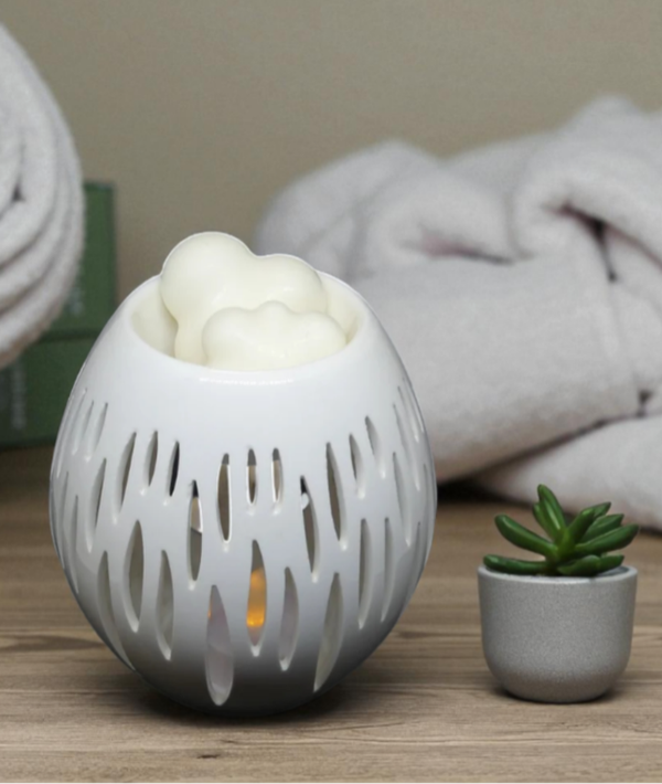 Brûleur fondant et parfum Ovali blanc