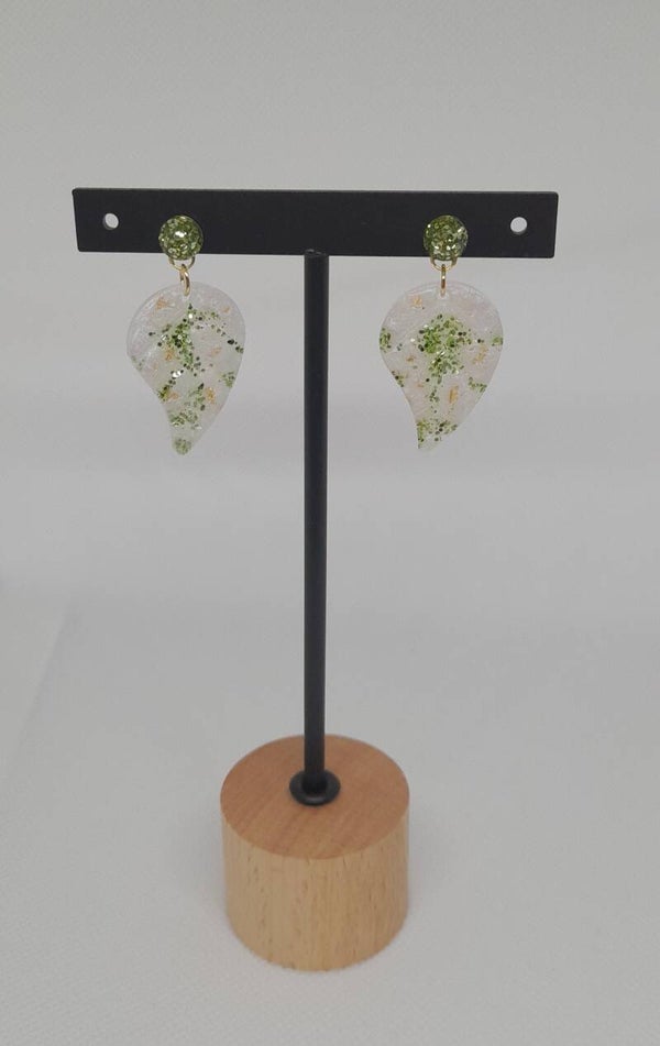 "Green Leaf Oorbellen"