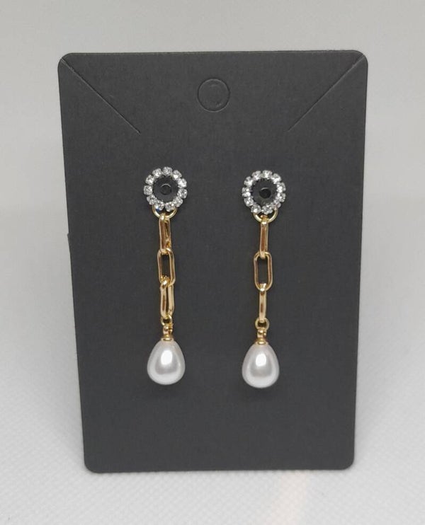 "Crystal Pearl Oorbellen"