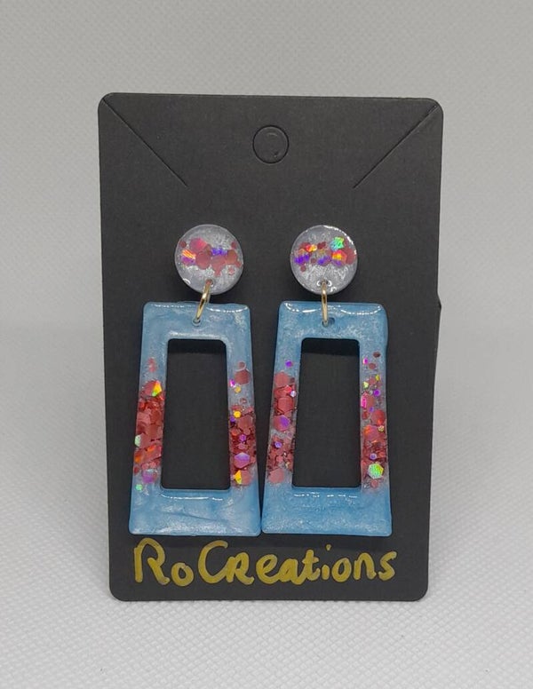 Oorbellen lightblue sparkle