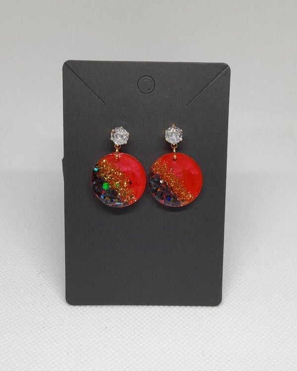 'Sparkling red' oorbellen