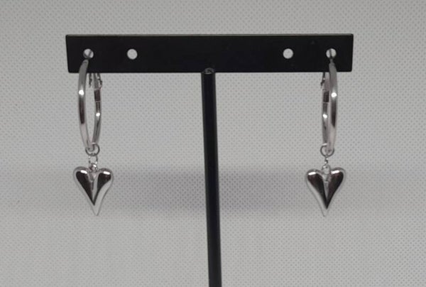 'Silver hearts' oorringen