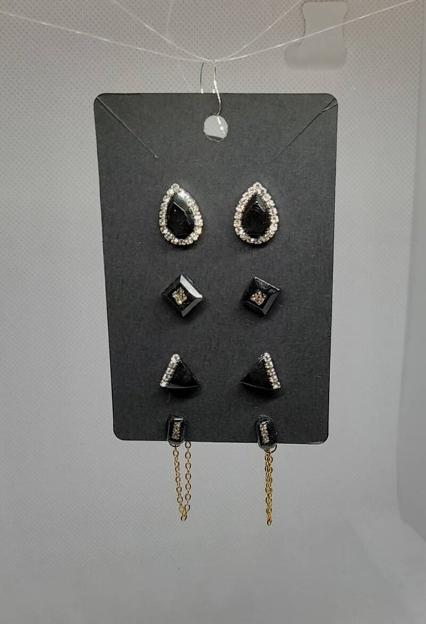 Oorbellen set 'Midnight sparkle'