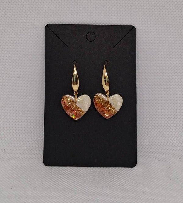 Oorbellen 'amber hearts'
